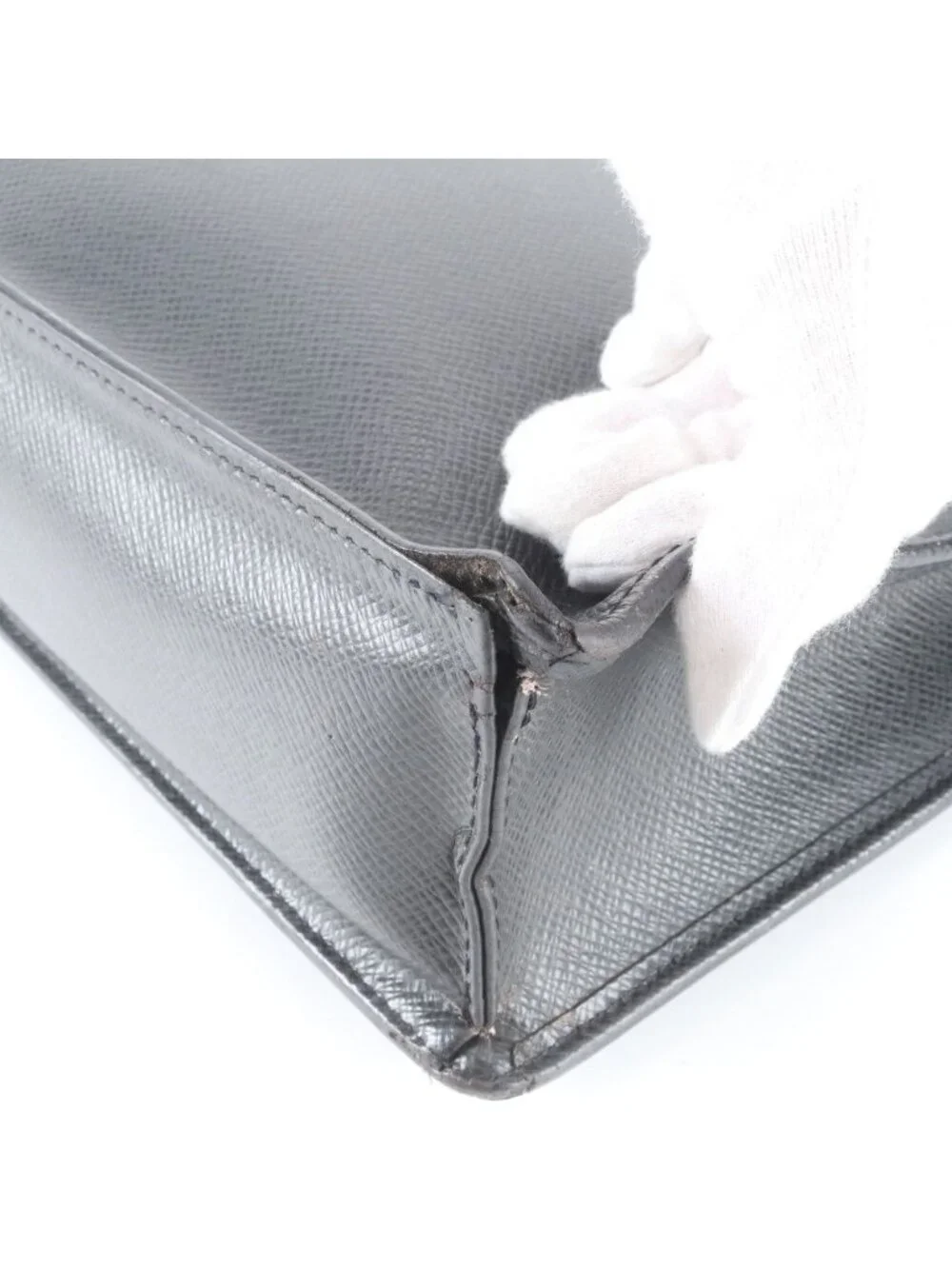 Louis Vuitton Taiga Angara Leather Business Document Briefcase Black